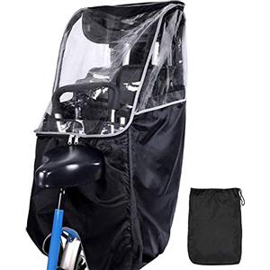 ACELEY Sedile Posteriore per Bicicletta per Bambini Antipioggia Poncho Copertura Antipioggia E Antivento Pieghevole Portatile Trasparente per Seggiolino Bici per Bambini