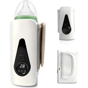 Afenau Scaldabiberon Portatile, Scaldabiberon USB con Display LCD, 6 Temperature Regolabili, Scalda Biberon Neonato Portatile, Scaldabiberon per Il Latte per Viaggi, Aereo e Auto