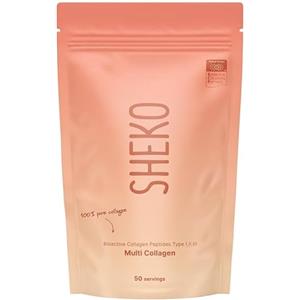 SHEKO Premium Collagen Powder 500g - Idrolizzato di collagene bioattivo naturale - Peptidi di tipo 1, 2, 3 - Collagene in polvere - Qualità purissima - Solubilità ottimale - Proteine in polvere