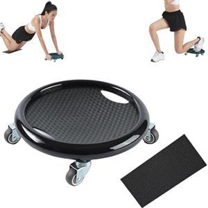 Generic Ab Roller Wheel, ruota addominale multifunzionale da donna con tappetino, allenamento della forza per bruciare i grassi corporei e controllare la pancia a casa o in palestra (nero)