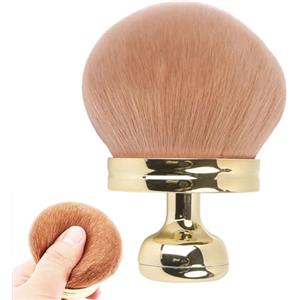 Taicols Pennello autoabbronzante extra grande, 3 pollici, pennello ovale Kabuki per trucco su viso, gambe e schiena, applicatore autoabbronzante per fondazione, crema in polvere (oro)