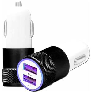 PH26 Accendisigari Caricabatterie USB Nero Compatibile Honor 400 Pro -> Doppia Porta Ultra Veloce USB X2 Car Charger 12/24V - Standard CE