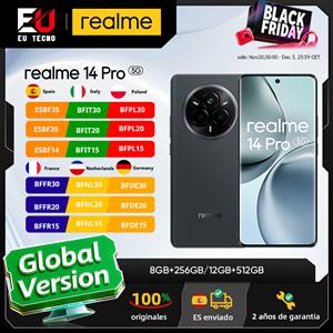 realme [Estreno mondiale] realme 14 Pro 5G Smartphone Dimensity 7300 Chipset 6000mAh Batteria 50MP Sony OIS Fotocamera Display curvo 120Hz