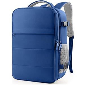 HOTOR Zaino da Viaggio Porta PC di Grande Capacità, Multi-Tasca, Bagaglio a Mano Compatibile Ryanair per Uomo e Donna, per Pendolarismo, Viaggi in Aereo e Trekking, 44 x 20 x 30 cm, Blu Scuro