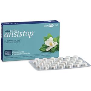 BIOS LINE SpA Bios Line VitaCalm AnsiStop 60 Compresse a Rilascio Rapido - Integratore per Rilassamento e Benessere Mentale