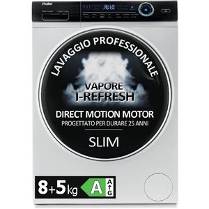 Haier HWD80B14979 I-Pro Series 7 Lavasciuga slim cm. 60 - profondità cm. 55 - lavaggio 8 kg - asciugatura 5 kg - bianco