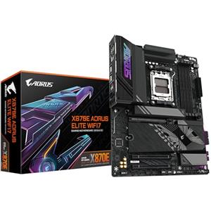 GIGABYTE Scheda madre X870E AORUS ELITE WIFI7 - Supporta CPU AMD Ryzen 9000, VRM digitale a 16+2+2 fasi, fino a 8000MHz DDR5 (OC), 3xPCIe 5.0, Wi-Fi 7, LAN 2.5GbE, USB 4