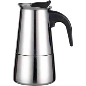 KHIronHive Caffettiera in acciaio inox, per piano cottura a induzione, capacità 2, 4, 6, 9 tazze, con manico ergonomico, valvola di sicurezza per piano cottura a gas elettrico a induzione, casa, cucina, caffè