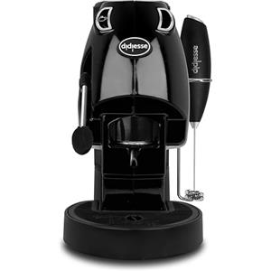 Didiesse Baby Frog Coffee & Tea - Macchina da Caffè a Cialde, con Frullino Montalatte e Doppio Portacialde per Caffè e Tè, Basso Consumo 450W, Erogatore Acqua Calda. (Nero)