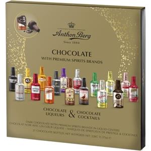 Anthon Berg - Cioccolatini Assortiti Ripieni di Liquore di Qualità, Confezione Regalo, 21 Pezzi, 328 Grammi