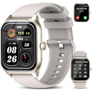 zaisia Smartwatch Uomo Donna con Chiamare/Rispondere, 2.01" Molteplici modalità Sportive Orologio Smartwatch con Contapassi/Sonno/Cardiofrequenzimetro, IP68 Orologio Intelligente per Andorid iOS