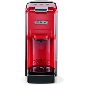 Ariete 1304/1 Macchina da caffè a cassetti, 1350W, Capacità serbatoio 0,7L, Pressione 19 bar, 3 tipologie di cassetto, Cialde e Polvere, Rosso