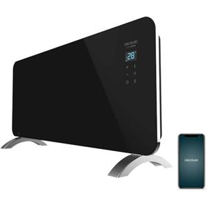 Cecotec Radiatore Elettrico Basso Consumo Ready Warm 6770 Crystal Connection. Wifi, 2000 W, Termostato Regolabile, Timer, Supporto a piede, Protezione surriscaldamento, Nero