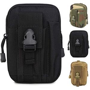 ZhaoCo Multifunzione Poly Portautensile EDC Pouch Camo Sacchetto Militare di Nylon Utility Tactical Marsupio Escursione di Campeggio Pouch -Nero