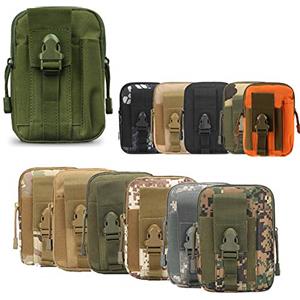ZhaoCo Marsupio Tattica EDC Pouch Camo Multiuso Sacchetto Militare di Nylon Tattico Da Cintura Borsello Porta Cellulare Hiking Campeggio - Army Green