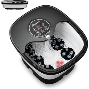 Snailax Pediluvio Massaggiatore con calore, telecomando, rulli massaggianti Shiatsu, bolle, controllo della temperatura, pieghevole, vasca per pedicure