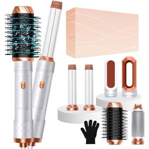 OKWRAP Airbrush 6 in 1, Air Styler Pro, Air Styler 6 in 1 con Asciugacapelli, riccio automatico, spazzola per capelli riscaldata, spazzola lisciante, asciugacapelli 5 in 1 per asciugare, arricciare, lisciare