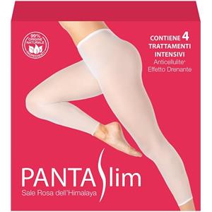 PANTASLIM Collant Drenante Anticellulite con Sale Rosa dell'Himalaya - Kit 4 Trattamenti con Tanga Monouso e Ricariche