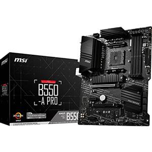 MSI B550-A PRO Scheda Madre ATX, Supporta AMD Ryzen 3° Gen, AM4, DDR4 Boost (4400MHz/OC), 1 x PCIe 4.0/3.0 x16, 1 x PCIe 3.0/3.0 x16, 1 x M.2 Gen4 x4, 1 x M.2 Gen3 x4, HDMI, Gigabit LAN