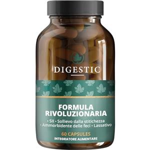 Digestic - Lassativo per Sollievo dalla Costipazione - Ammorbidente per Feci, Ingredienti 100% Naturali - 60 Capsule - Integratore giornaliero, Lassativo Naturale Delicato