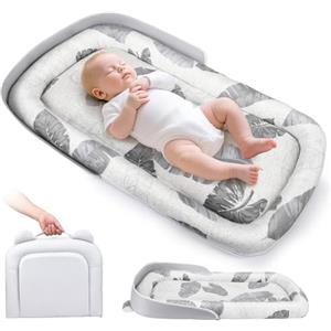 Eirolace Riduttore Lettino Neonato 85x46cm, 100% Cotone Lettino da Viaggio Portatile, Nido Portatile Neonato, Baby Nest Bozzolo con Federa Rimovibile e Lavabile per Neonati e Bambini, 0-12 Mesi