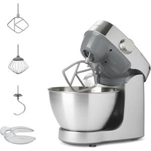 Kenwood KHC29.A0SI Impastatrice Planetaria Prospero+, Ciotola capiente in acciaio da 4,3L, Dotato di 3 utensili di miscelazione, Potenza 1000watt, Sistema di sicurezza, Piedini antiscivolo, Silver