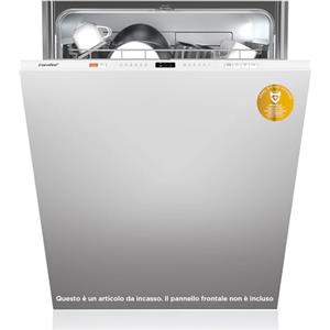 COMFEE' CDWPB1215P-W Lavastoviglie da Incasso con 12 coperti, 8 Programmi, di avviamento ritardato, Funzione di Mezzo Carico, Home Connect, cloud wash, Asciugatura Extra - Inox
