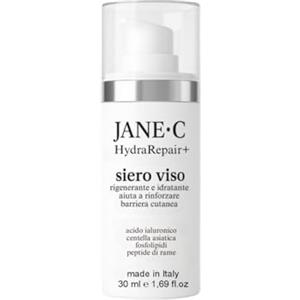 JANEC JANE-C Siero Viso HydraRepair+, stile Korean beauty, 11 Ingredienti Premium, Adattativo,Rigenerante Multilivello, con Bava di lumaca Centella asiatica,Peptidi di rame e Fosfolipidi-30ml, Made in Italy