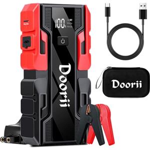 DOORII 001B 4000A Booster Avviamento jump start da, Avviatore Emergenza per Auto 12V, (Motori Fino a 9.0L Gas o 7.0L Diesel) Torcia a LED,Porta USB da per,Starter Batteria Auto