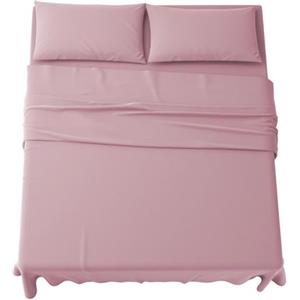 MAXIME MAISON - Completo Lenzuola Matrimoniali 4 Pezzi Set Lenzuola Matrimoniale in Microfibra Made in Italy, Completo Letto 1 Lenzuolo con Angoli, 1 Lenzuolo Sopra, 2 Federe (Cipria)