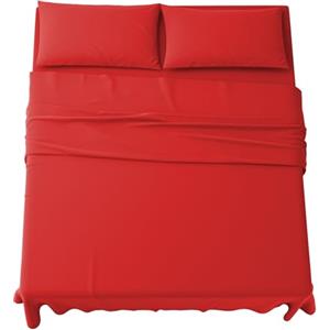 MAXIME MAISON - Completo Lenzuola Matrimoniali 4 Pezzi, Set Lenzuola Matrimoniale in Microfibra Made in Italy, Completo Letto 1 Lenzuolo con Angoli, 1 Lenzuolo Sopra, 2 Federe (Rosso)