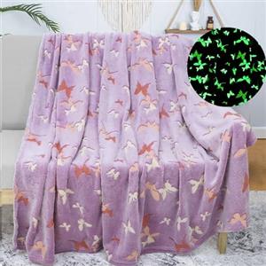 LXTOPN Coperta per bambini, coperta luminosa al buio, coperta per bambini, motivo farfalla, regalo per ragazze, soffice coperta per divano