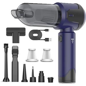 YYYuYong 20000Pa Aspirapolvere per auto Portatile Potente,4in1 Ricaricabile Aspirabriciole e Soffiatore per Auto,Mini aspirapolvere senza fili Alta Potenza Aspirazione,Pulizia per Capelli, Auto