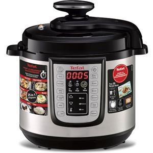 Tefal Fast & Delicious Multicooker - Pentola a pressione elettrica 1200 W, 25 programmi automatici, modalità manuale, include ricettario, cestello cottura a vapore, capacità 6 litri