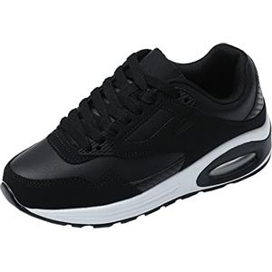 JOMIX Scarpe da Ginnastica Donna Sneakers Casual Sportive Corsa Leggero Fitness Running Camminata Cuscino Air Respitabile ND138-2 (Nero Bianco, 36)