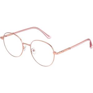 Dollger Occhiali per il blocco della luce blu per le donne Occhiali da gioco per computer di tendenza Montatura rotonda in metallo Occhiali bluelight Oro rosa