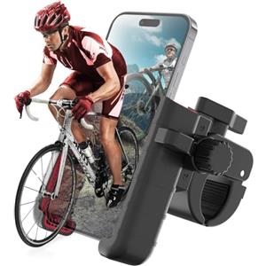 Moman Porta Cellulare Bici, PMS1 Telefono Moto 【Lente senza ostacoli】 360°Rotabile Antivibrazione Supporto Compatibile con 4.5''-7.0" Smartphone, Porta-Cellulare-Bici-Telefono-Moto