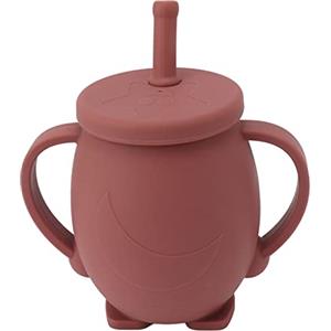 TOPINCN Tazza da Addestramento per Bambini in Silicone Pinguino Tazza da Apprendimento per Bambini Tazze per Neonati Bambini per Tazza Sippy Tazza da Acqua con Tazze da 230 Ml (BROWN)