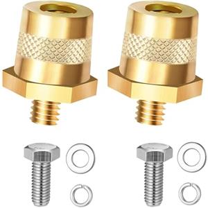 Wonuante 1 Paio Di Adattatori Per Poli Della Batteria M8, Adattatori Per Batteria In Ottone M8, Con 2 Viti In Acciaio Inox e 4 Rondelle,Per Auto Camion Yacht