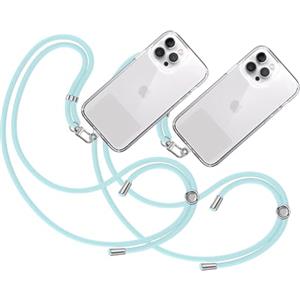 TBOC 2X Cordino Catenella Laccio Strap Porta Cover [Blu Chiaro] per Telefono Cellulare da Collo - Tracolla Catenina con Cordini da Phone Cellulari Telefoni Accessori Universale Laccetti Donna Uomo