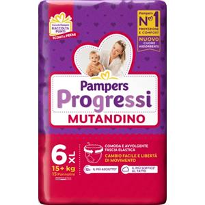 Pampers Progressi Mutandino Extralarge, Taglia 6 (15+ kg), 15 Pannolini