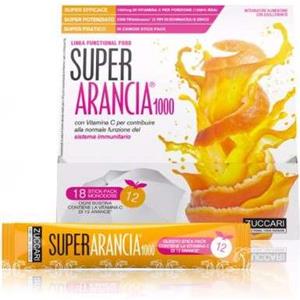 Zuccari Super Arancia 1000 - Integratore Alimentare con Vitamina C e Zinco, 10 Stick Pack Monodose