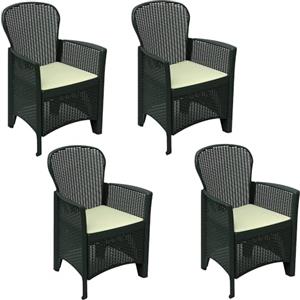 Dmora - Set di 4 sedie da Esterno Como, Seduta da Giardino, per Indoor o Outdoor, con braccioli, Made in Italy, 59x57 h86 cm, Antracite