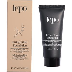 LEPO Fondotinta Effetto Lifting N. 30 - 30 ml, Antietà, Vegan, Nickel Tested con Estratto di Centella Asiatica e Vitamina E