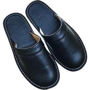 DSFIHJO Ciabatte Uomo Pantofole Da Casa In Pelle Economiche Scarpe Interno Uomo Grandi Dimensioni 47-48 Chiuse Coppia Unisex(Black,45-46)