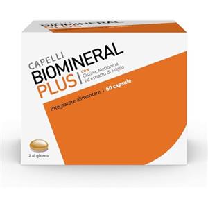 Biomineral Plus Capelli, 60 Compresse, Integratore per Capelli con Cistina, Metionina, Biotina ed estratto di Miglio