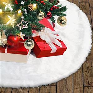 Loiina Tappeto per Albero di Natale, Gonna Albero di Natale 90cm Coprispalle per Albero in Pelliccia Sintetica per Decorazione di Festa di Natale