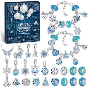 Hymarvo Calendario Avvento 2025 Bambina Gioielli, Calendario Avvento Bambini Kinder Fai da Te Artigianato, Calendari Avvento Braccialetti Collane Regalo Natale Ragazza 5 6 7 8 9 10 11 12 13 Anni