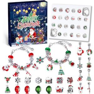 WEVOL Calendario Avvento 2025 Bambina Natale Ragazze Calendario dell'avvento Gioielli Fai da Te Artigianato Regali 5-12 Anni Braccialetti con Ciondoli Regalo di Natale Ragazze 5 6 7 8 9 10 11 12 Anni