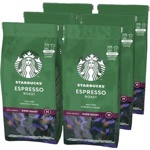 STARBUCKS Espresso Roast Caffè Macinato Tostatura Forte, 6 Sacchetti da 200g (1,2kg)